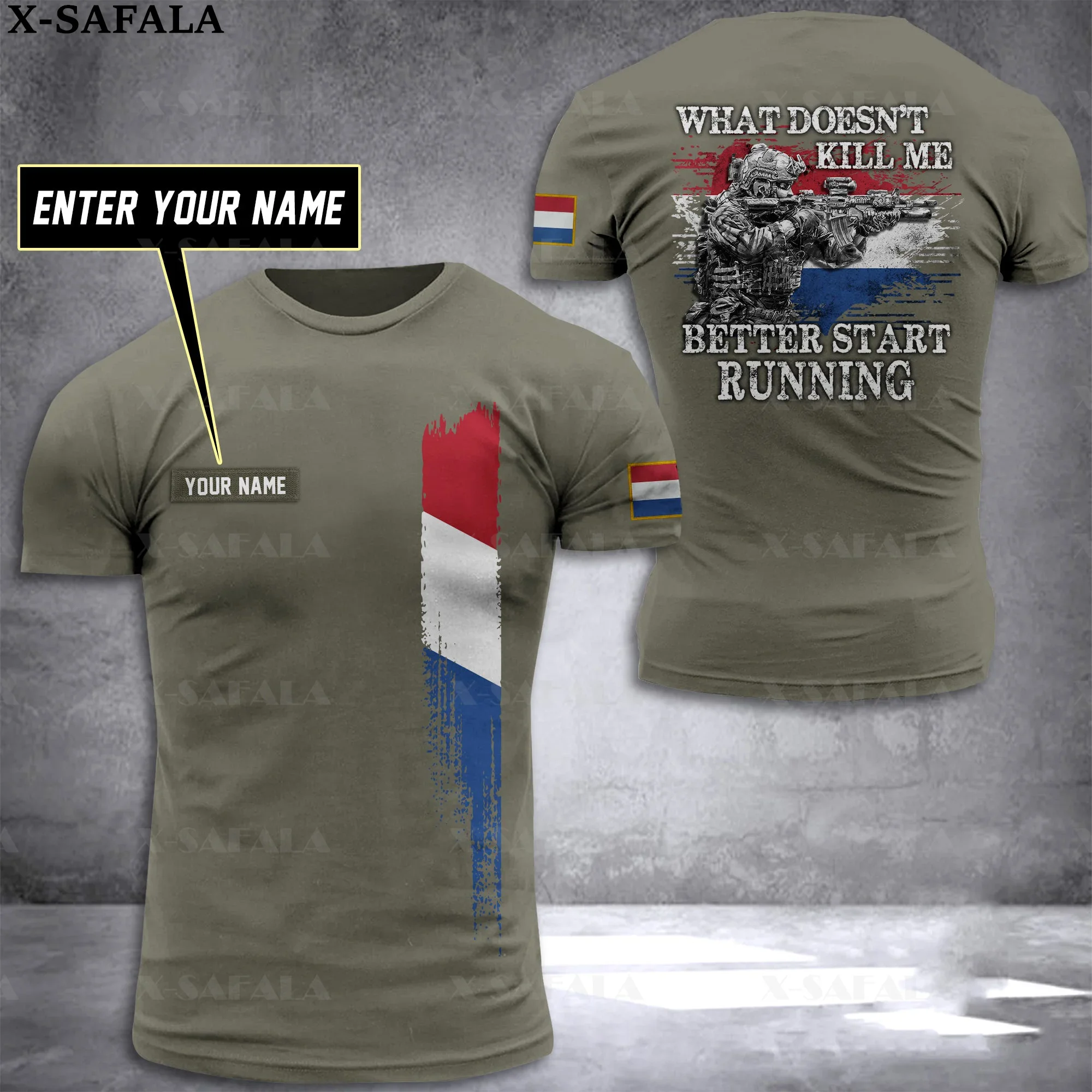 HOLLAND Netherland Flag Soldier-ARMY-VETERAN 3D Printed High Quality T-shirt Summer Round Neck Men Female Casual Top-3