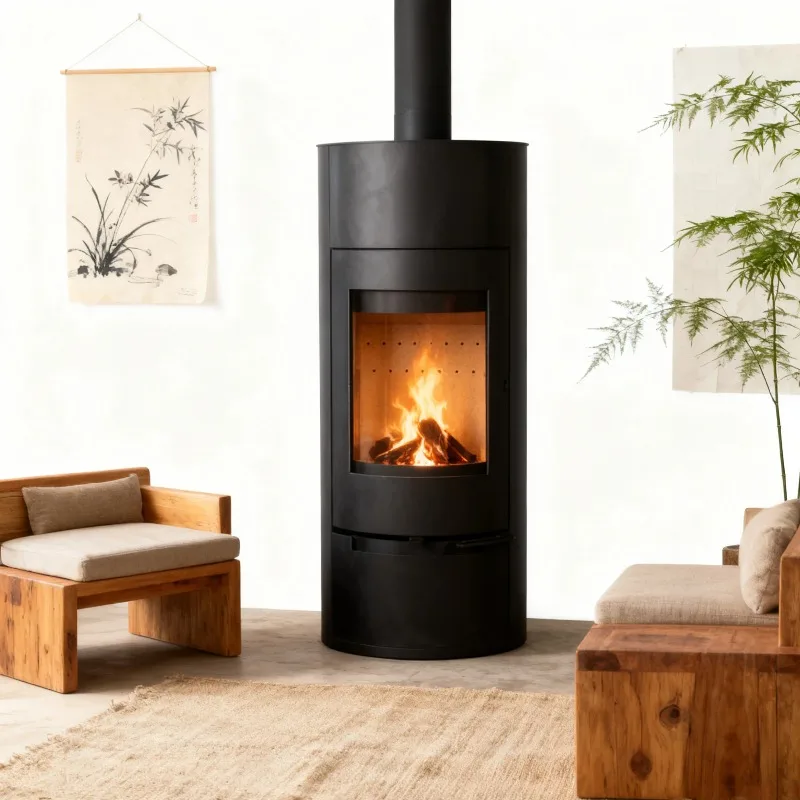【Hot Sale】Modern Freestanding Wood-Burning Fireplace Stove With Real-Flame Carbon Steel Indoor Use Heating & Decorative Oven For