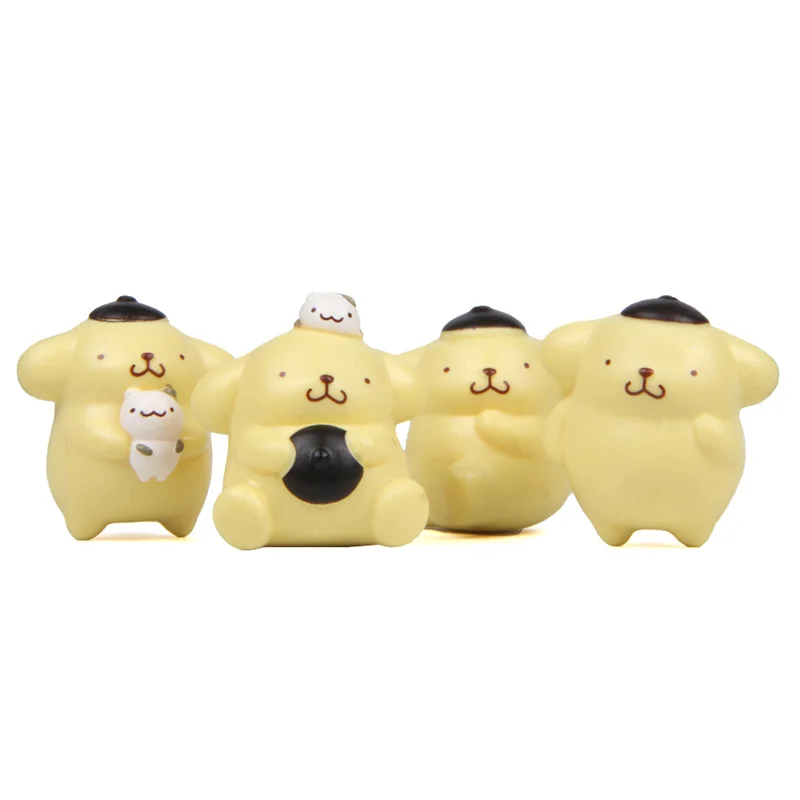 1Pcs Anime Sanrio Figure Miniature Doll Lovely Candy Pompompurin Kawaii Model keychain Toys Cute Gifts for Children Friends