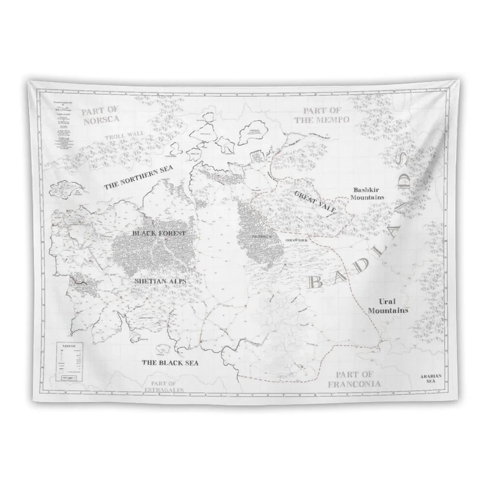 

Map of Teutonia Tapestry Bedroom Deco Wall Art Decoration Wall Tapestry