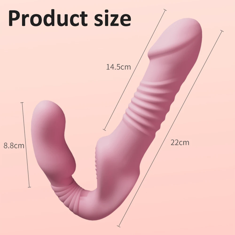 Vibrating Strapless Double Head Vibrators Strap-on Dildo For Couples Lesbian G-Spot Clitoris Stimulate Erotic Sex Toys For Women