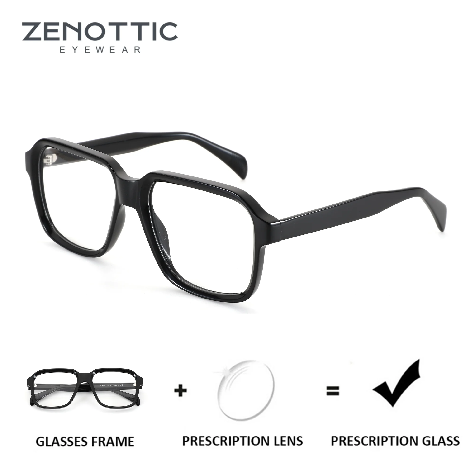 

Очки ZENOTTIC (размер L) ручной работы из ацетата, квадратные, с диоптриями, блокирующие синий свет, фотохромные, оптические, для мужчин