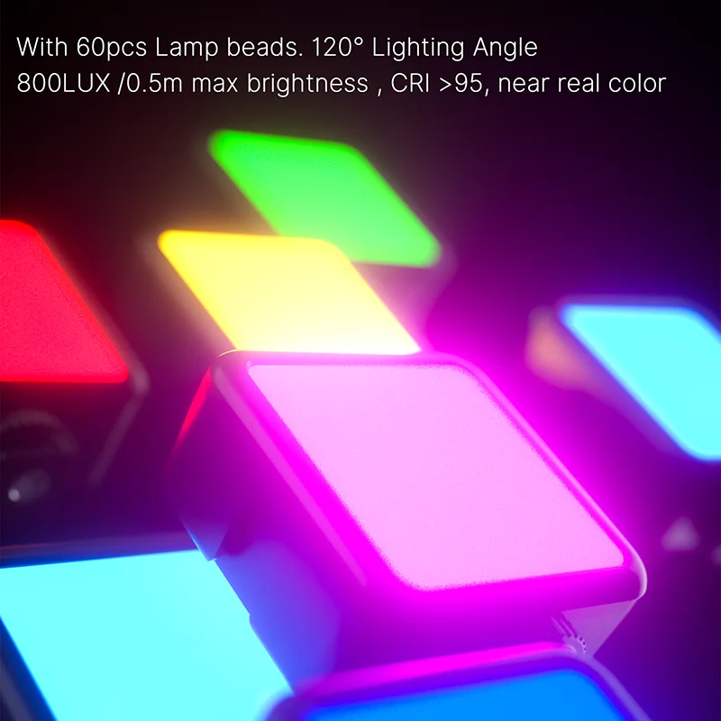 Карманный мини-видеопроектор Ulanzi VL49 RGB, фотография смартфона, живая трансляция 2500-9000K, 2000 мАч