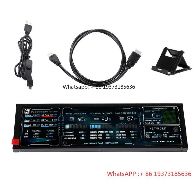 

Новый 8,8-дюймовый ЖК-экран с длинной полосой 1920*480 HD-MI Вторичная плата драйвера — AIDA64 Sub Display CPU GPU SSD Информация