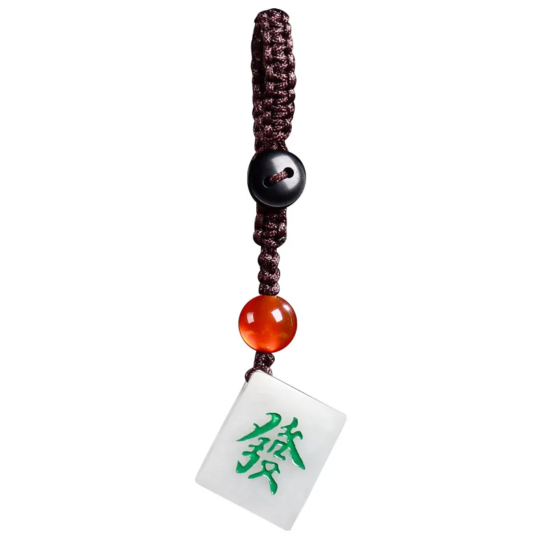 Mahjong Jade Keychain Phone Charm - usage example