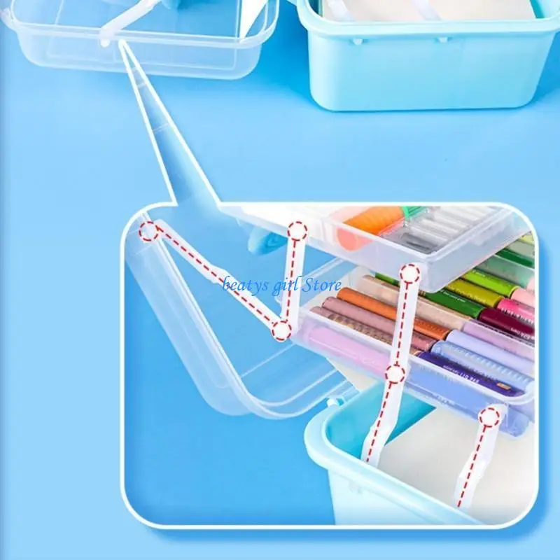 

C7AB 3 Layers Storage Box First-Aid Box Multipurpose with Handle for Home