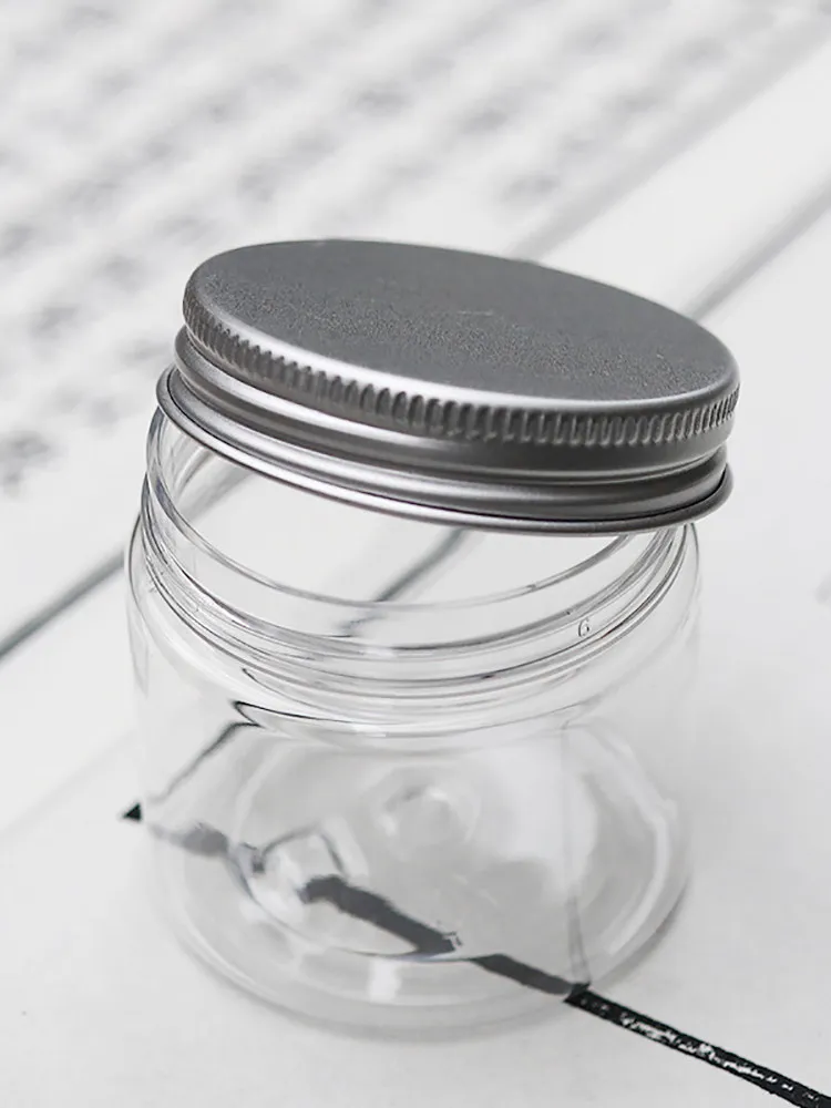 

Прозрачная пластиковая ПЭТ-бутылка для благовоний с широким горлышком, контейнер для хранения чая, алюминиевая крышка, контейнер для хранения, декор для дома