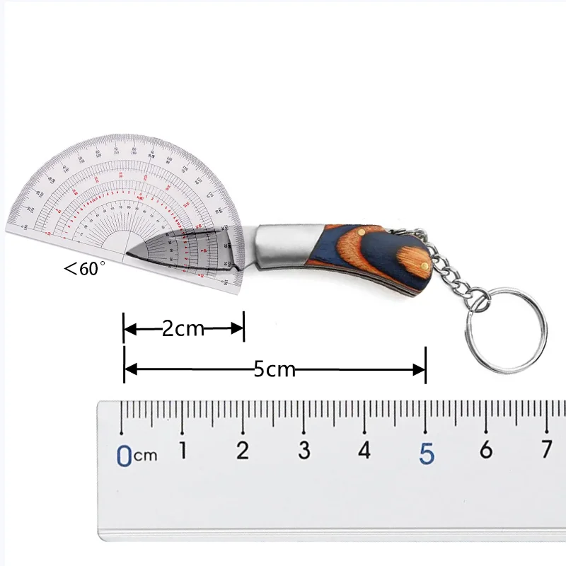 Mini Knife Wooden Handle Folding Knife Sharp EDC Self-defense Camping Tool Gift Keychain Pendant Outdoor Pocket Knive