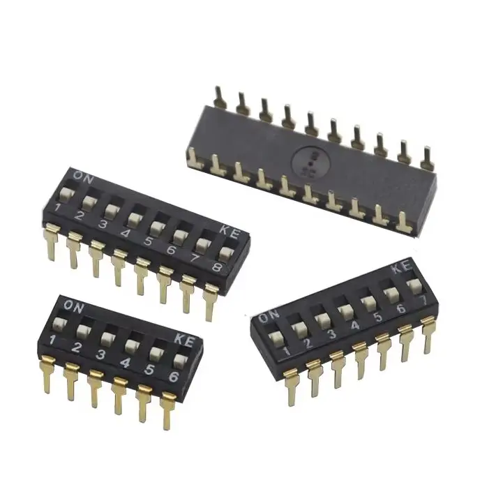 【10-5PCS】DIP Switch Toggle Switches 2.54mm 1P/2P/3P/4P/5P/6P/8P/10P Black 2.54MM SMD Switch Gold Plated Pin