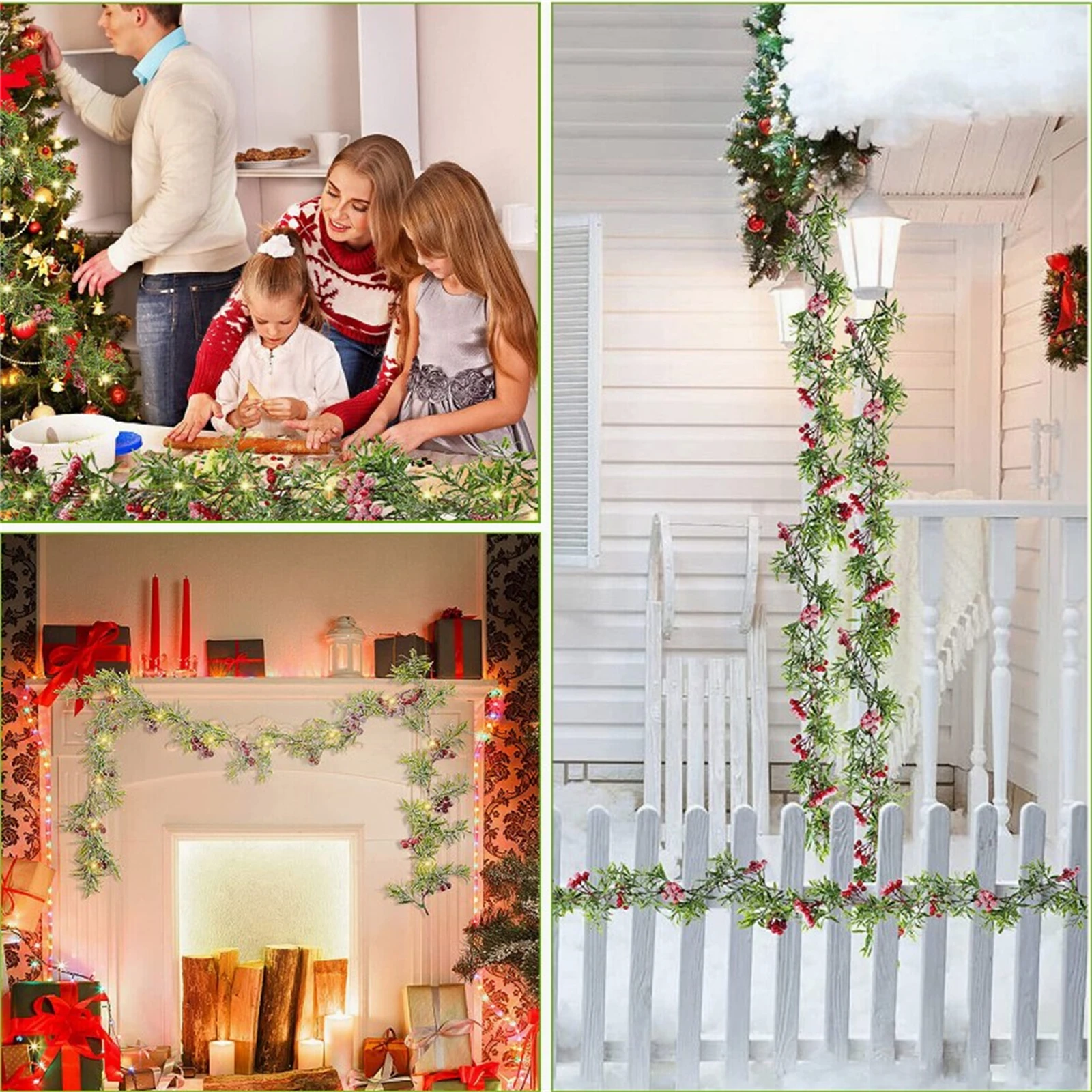 2M LED Red Berry String Lights Christmas Garland Battery Powered Wedding Party Curtain String With 20 Bulbs Fairy Lamps For Home