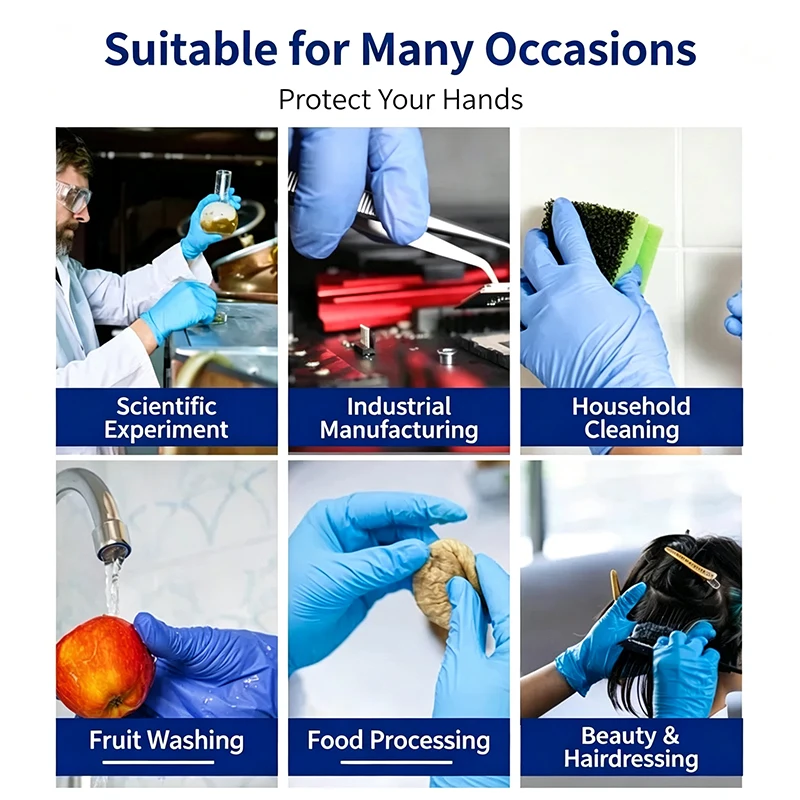 12-Inch Extra-Long White Nitrile Gloves with Textured Fingers for Grip, Suitable for Home Cleaning and Industrial Use