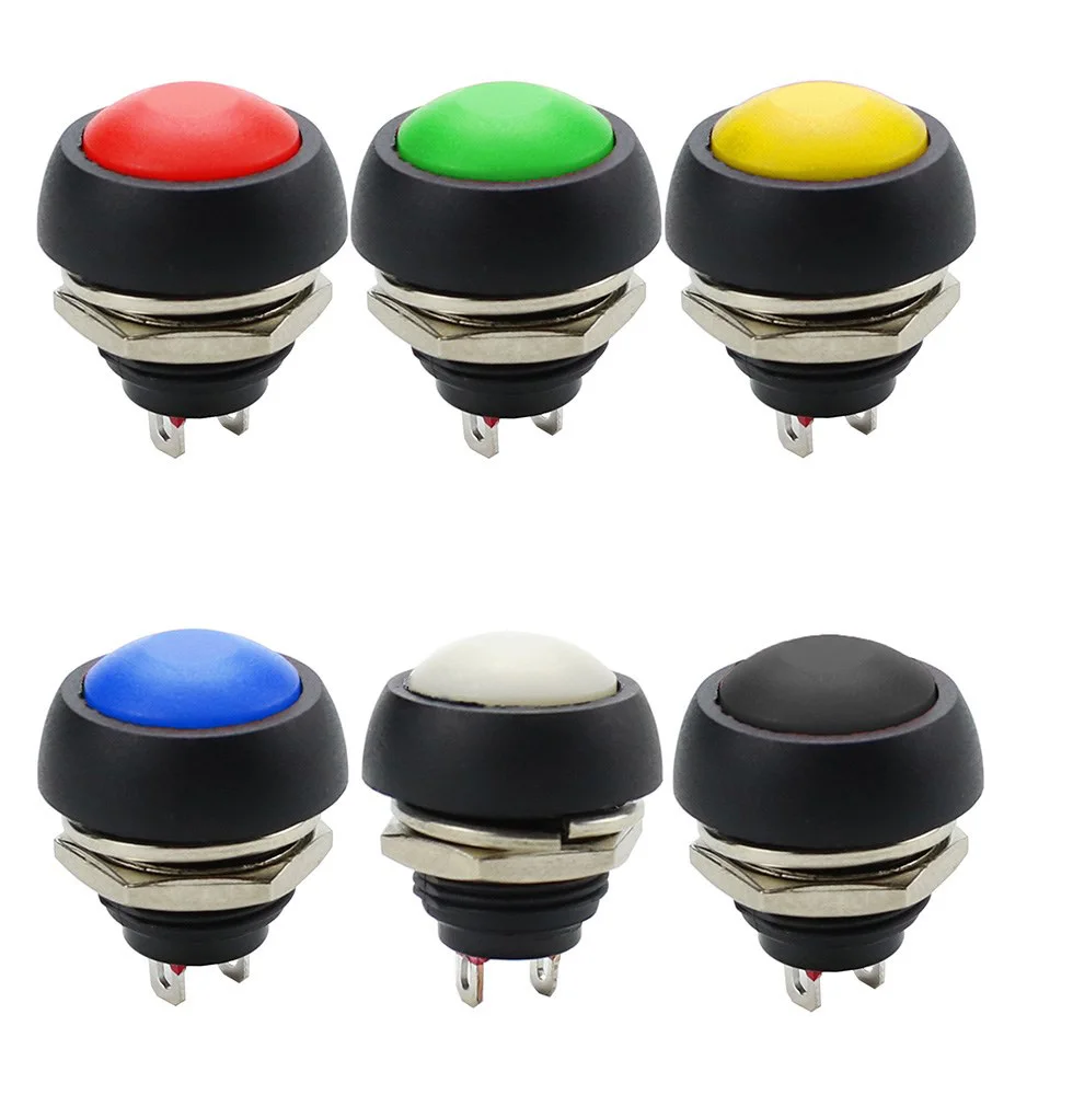 

1Pcs 2Pin Mini Switch 12mm 1A waterproof switch pbs33b 12v momentary Push button Switch reset Non-locking pbs-33b