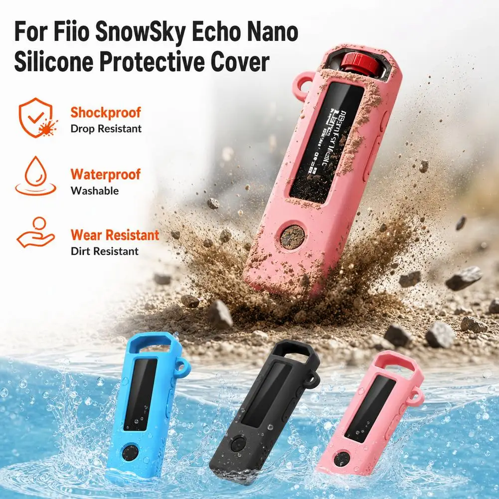 Silicone Case For Fiio SnowSky Echo Nano Flexible Anti-Slip Protective Cover Dustproof Travel Portable Music Player Accessory