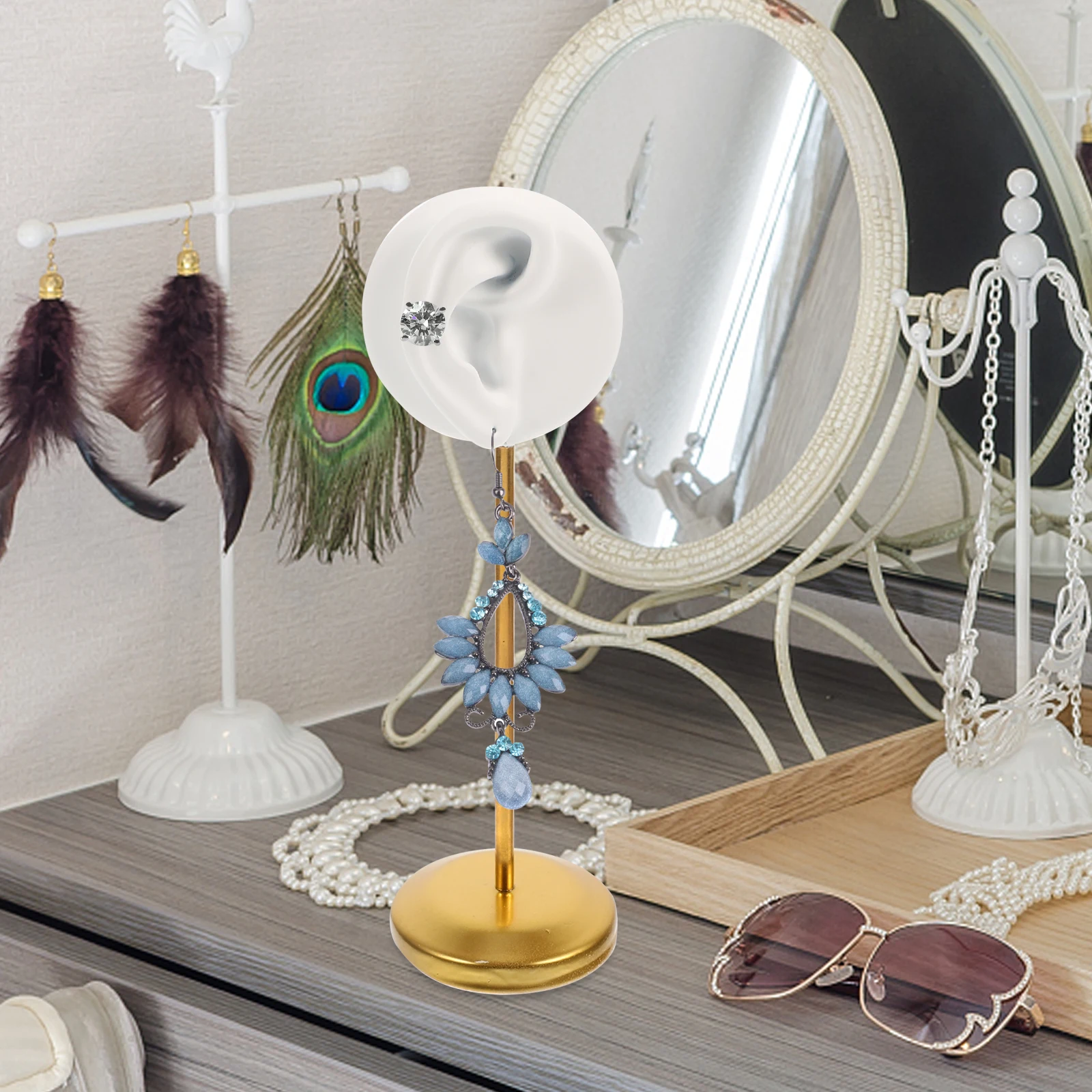 

Earring Display Rack Creative Ear Shaped Jewelry Organizer Earrings Stand for Shop Home Vanity Table Earrings Display Stand
