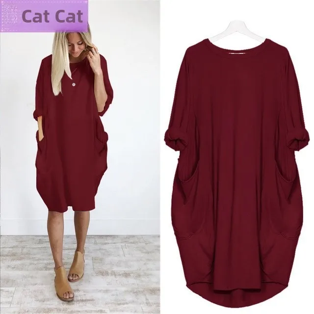 Vestido Casual de Verano para Mujer Talla ande, Moda 209, Mezcla de Poliéster, Ajuste Cómodo, Vestido Largo para Mujer Tal...