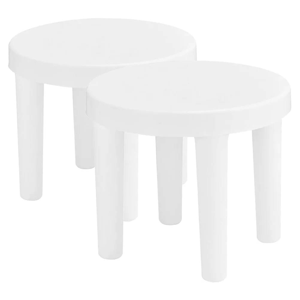 

2 Pcs Non-slip Stool Non- Foot Ladder 's Footstool Step for Bathroom White Stools '