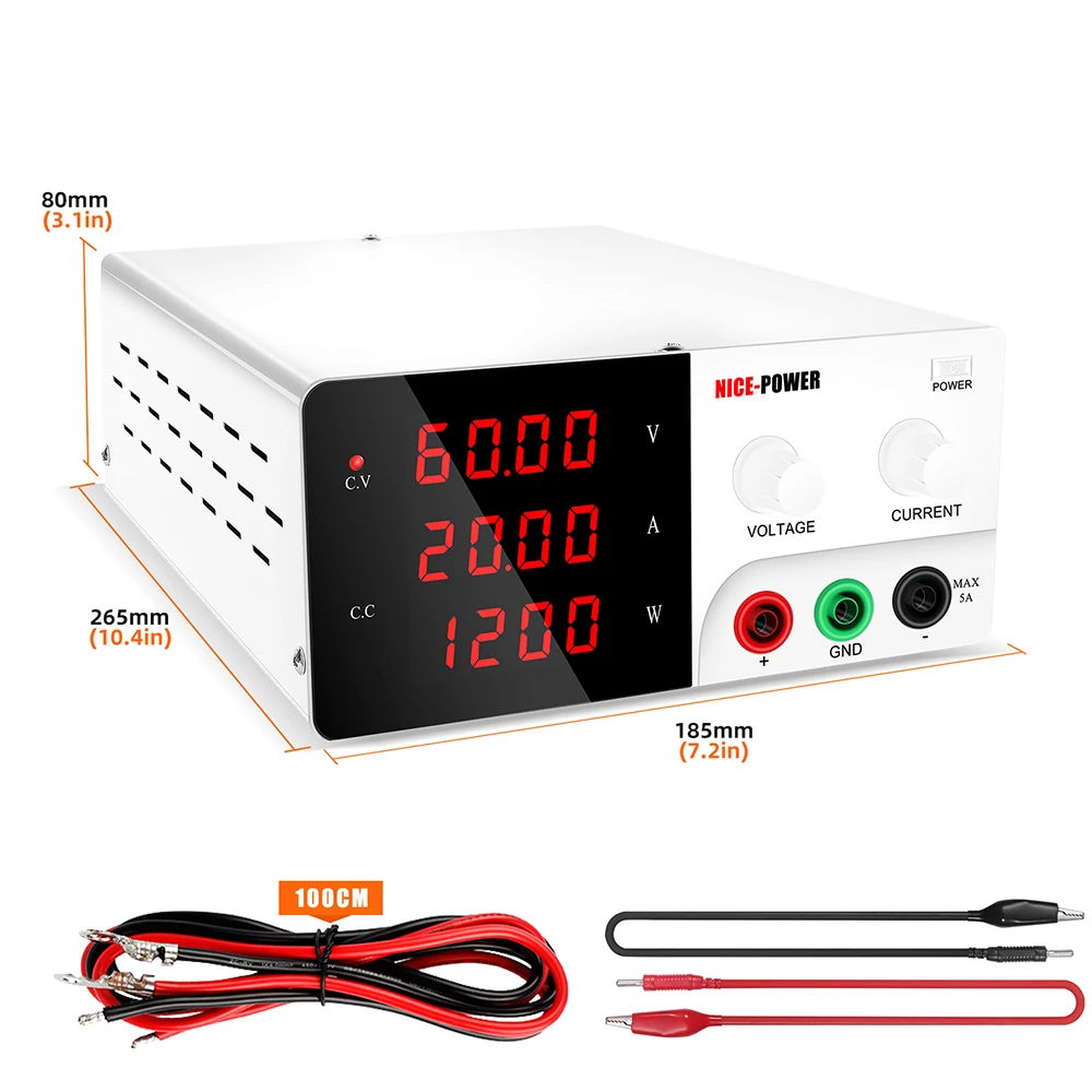 TLF NICE-POWER R-SPS6020 Lab Interruttore ad alta potenza 1200W Alimentatore CC 60V 20A Ingresso regolabile 220V Uscita singola con codificatore Kn