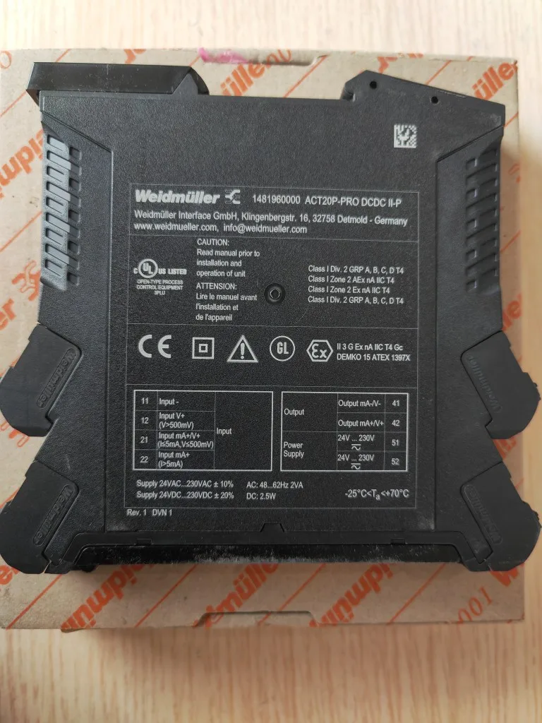 New Original Weidmüller Signal Transmitter ACT20P PRO DCDC II-P 1481960000