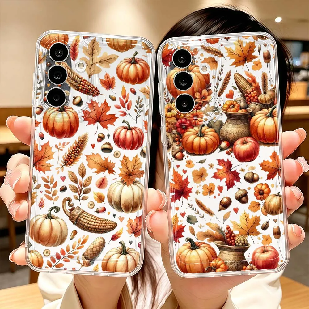 Suitable Autumn Pattern Phone Case For Samsung Galaxy A71 A57 A56 A55 A54 A53 A51 A17 A16 A07 A06 A05 Transparent Cover