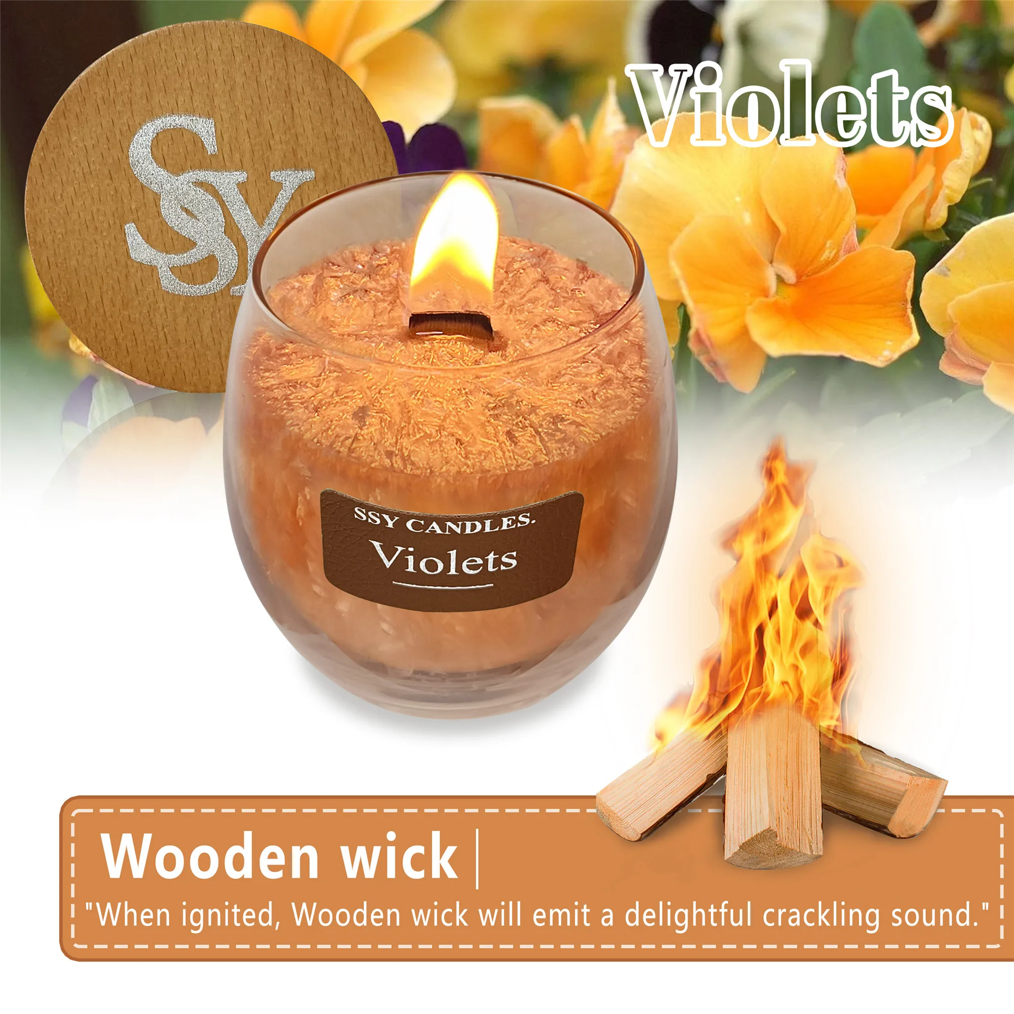 Glazen aromakaars Langdurige geur Rookloze handgemaakte sojawas Aromakaars Indoor Aroma Creatieve geschenkaars