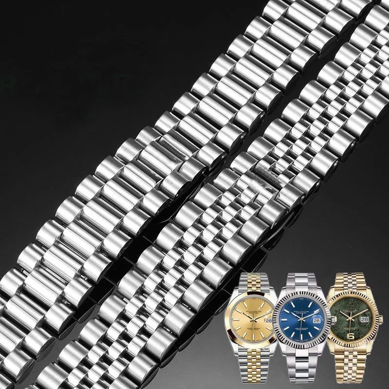 Solid Stainless Steel Watch Band For Rolex DATEJUST DAY-DATE OYSTERPERTUAL DATE Silver Watch Accessories Strap 20mm 21mm