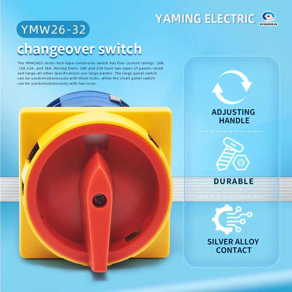LW26-32GS 5.5N/3 Motor Forward And Reverse Universal Transfer Selector 32A Three Phase OFF-ON Padlock Cam Switch