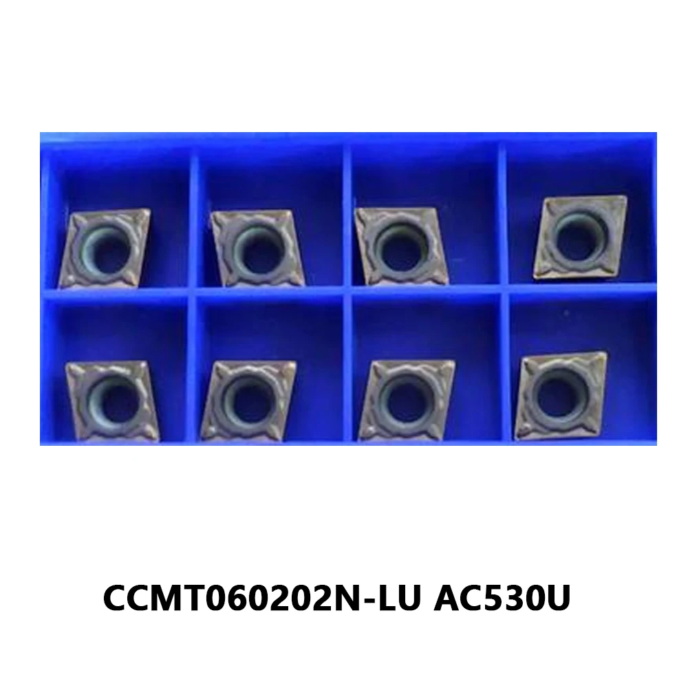 80° Inserts CCMT 060202 CCMT060202 060202N LU Original CCMT060202N-LU AC530U Carbide Blade Turning Tools Machine CNC Lathe Cut