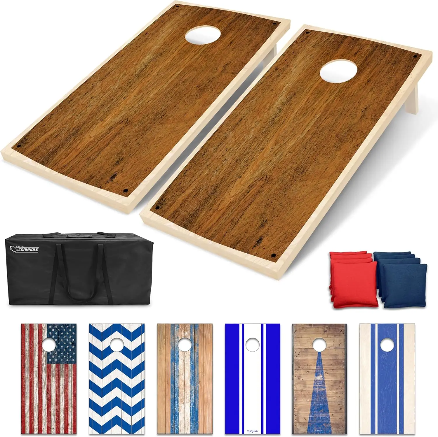 Portable Cornhole Sets – Choose 4 x 2 ft or 3 x 2 ft Boards - Includes 8 Bean Bags, Travel Case, and Game Rules