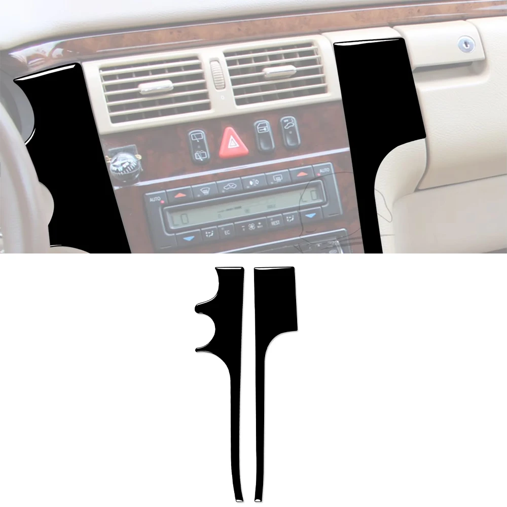 Center Console Gear Shift Decorative Cover Trim Sticker for E Class W210 1996-2000 2001 2002 Car Inner Accessories ABS Black