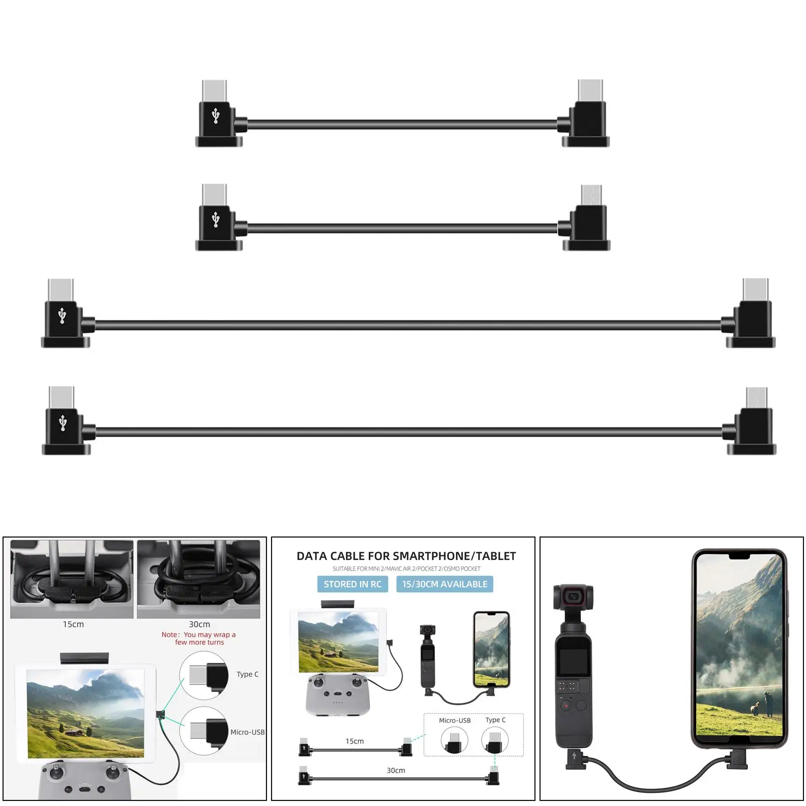 Cabo de Dados Portátil para Telefone e Tablets, Controle Remoto, Data Line