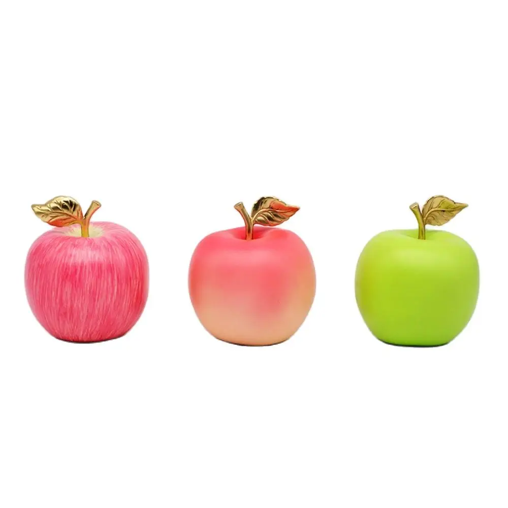 Brass Painted Apple High End Creative Copper Ware Red Apple Simulation Artificial Fruits Home Gift Decoration