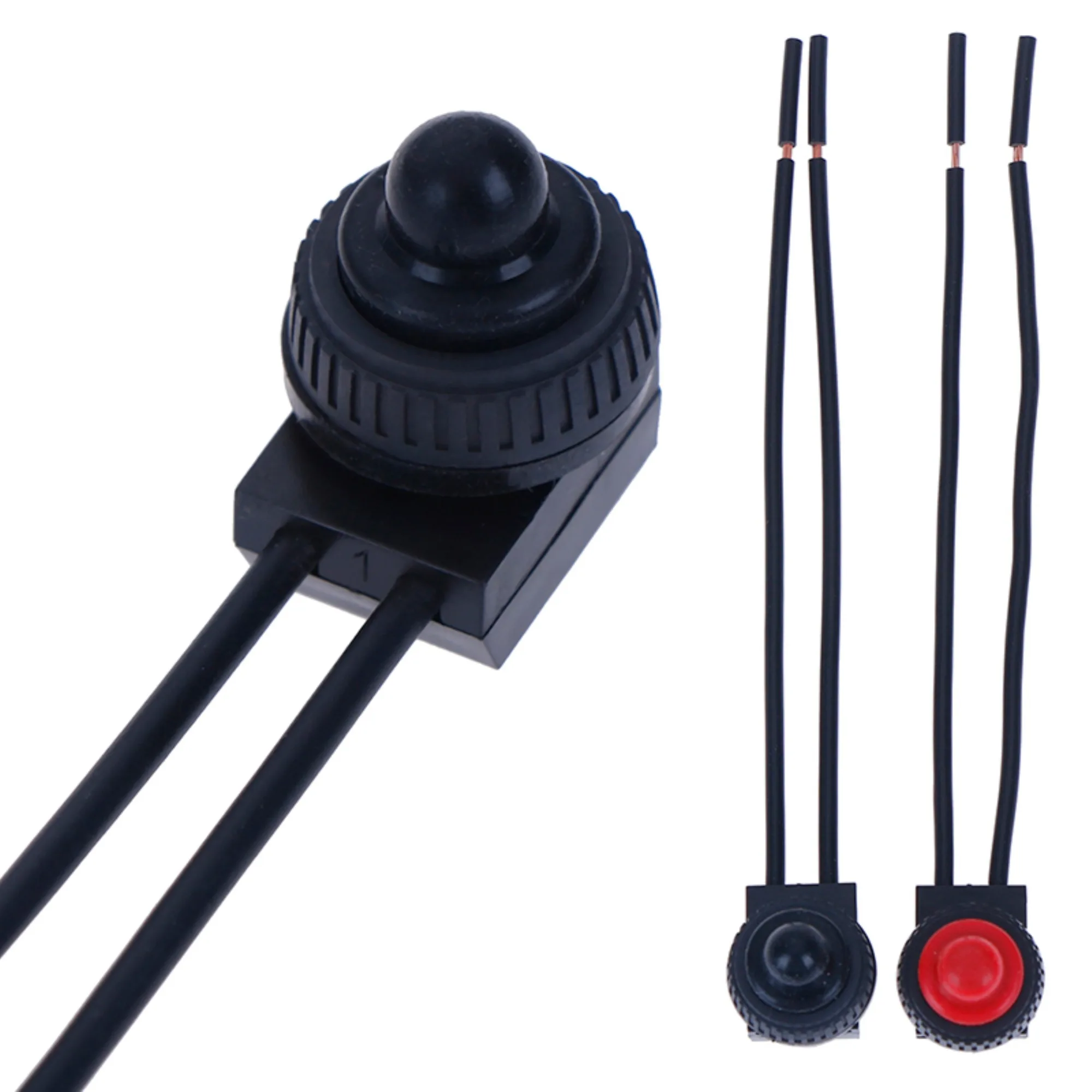 

Черный, красный, 220 В водонепроницаемый кнопочный переключатель включения-выключения с 4-дюймовым проводом, черный