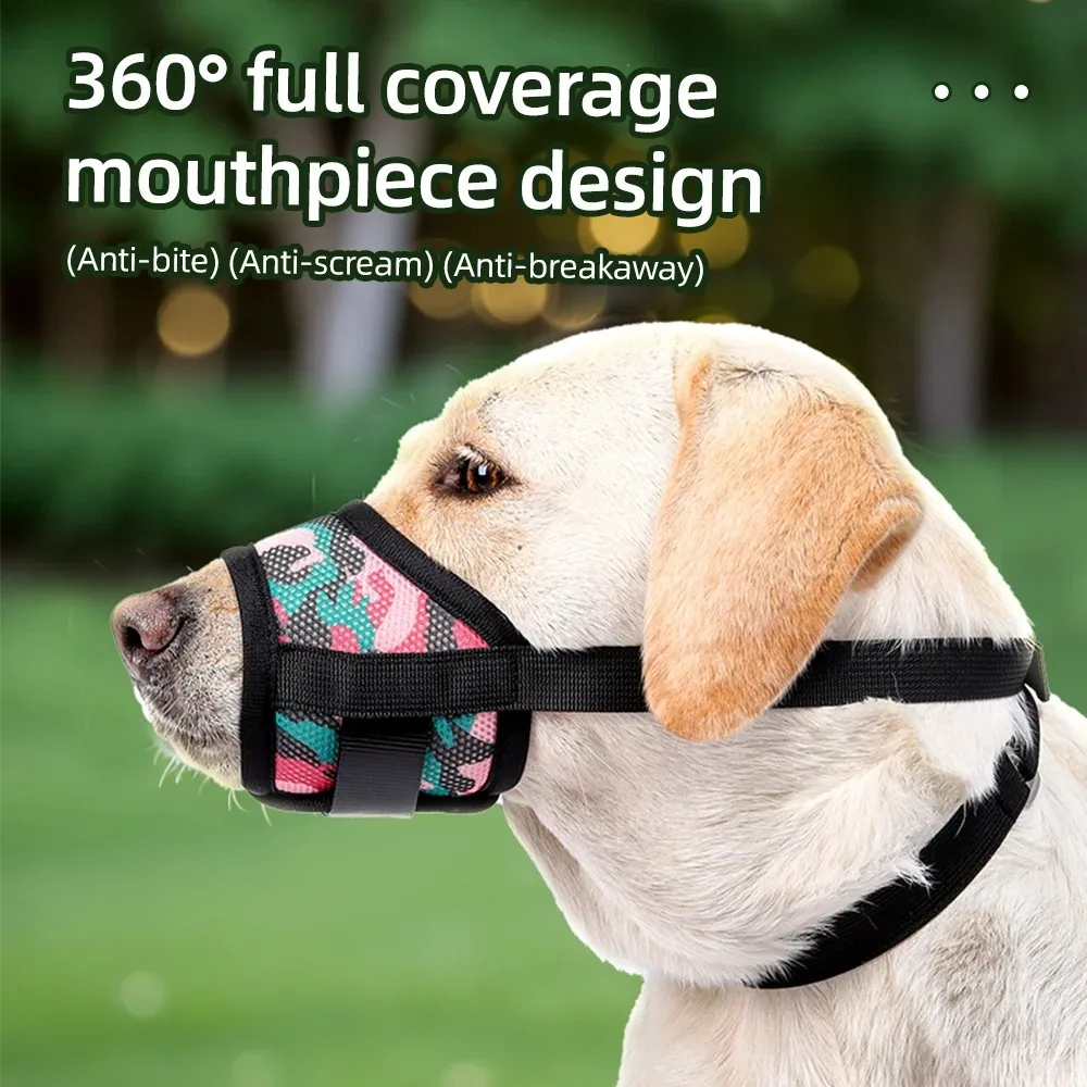 

2025 hot selling breathable dog mask with adjustable four season safety buckle and anti swallowing pet accessory dog collar