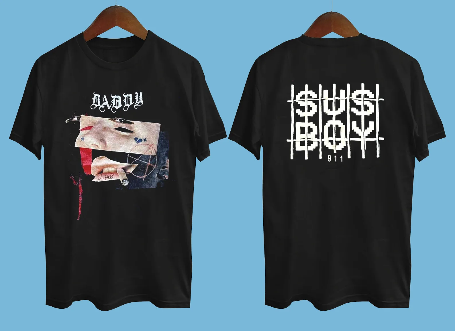 Новая редкая футболка для мальчиков Lil Peep Sus с 2 Сторонами, черная, все размеры, Ac12