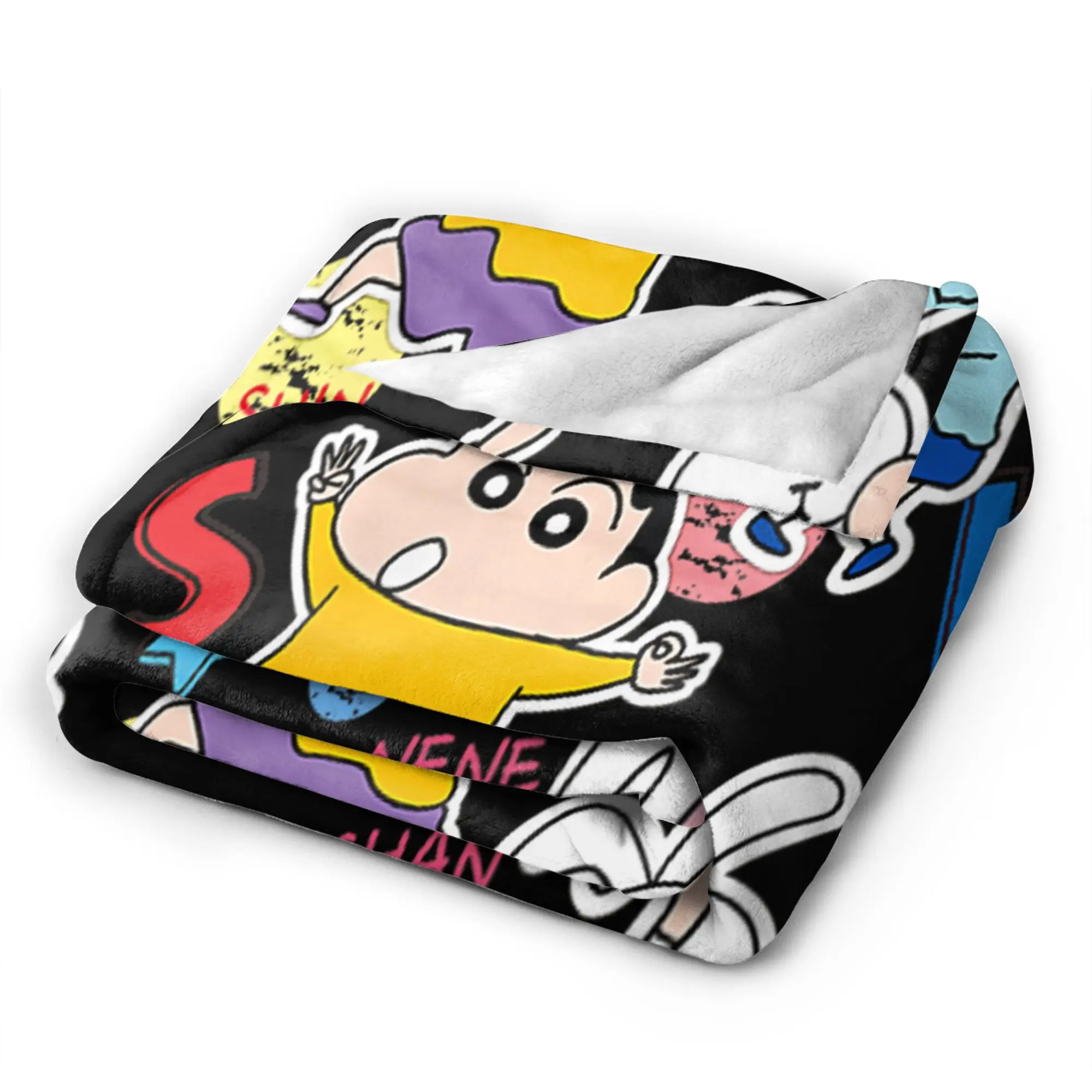 Crayon Shin-chan Wool Blankets Satou Masao Nini Tooru Bochan Custom Throw Blanket for Home 150*125cm Bedspreads
