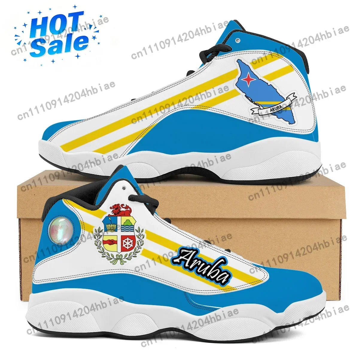 ARUBA Flag Print Custom Cool Mens Womens Basketball Sneakers Custom POD Tennis Shoes for Male Teens High Quality Sneakers