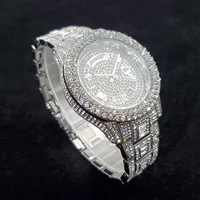 New Luxury Diamond Watch for Men Fashion Silver Stainless Steel Quartz Watches Hip Hop Bling Jewelry Date Day Clock Dropshipping - Image 3