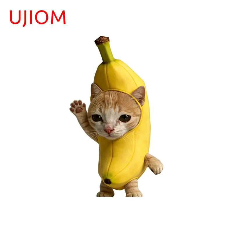 UJIOM Banana Cat Meme Wall Sticker Amusing Attractive Waterproof Sofa Wall Bedroom Decal Vinyl Adhesive Wallpaper Home Decor