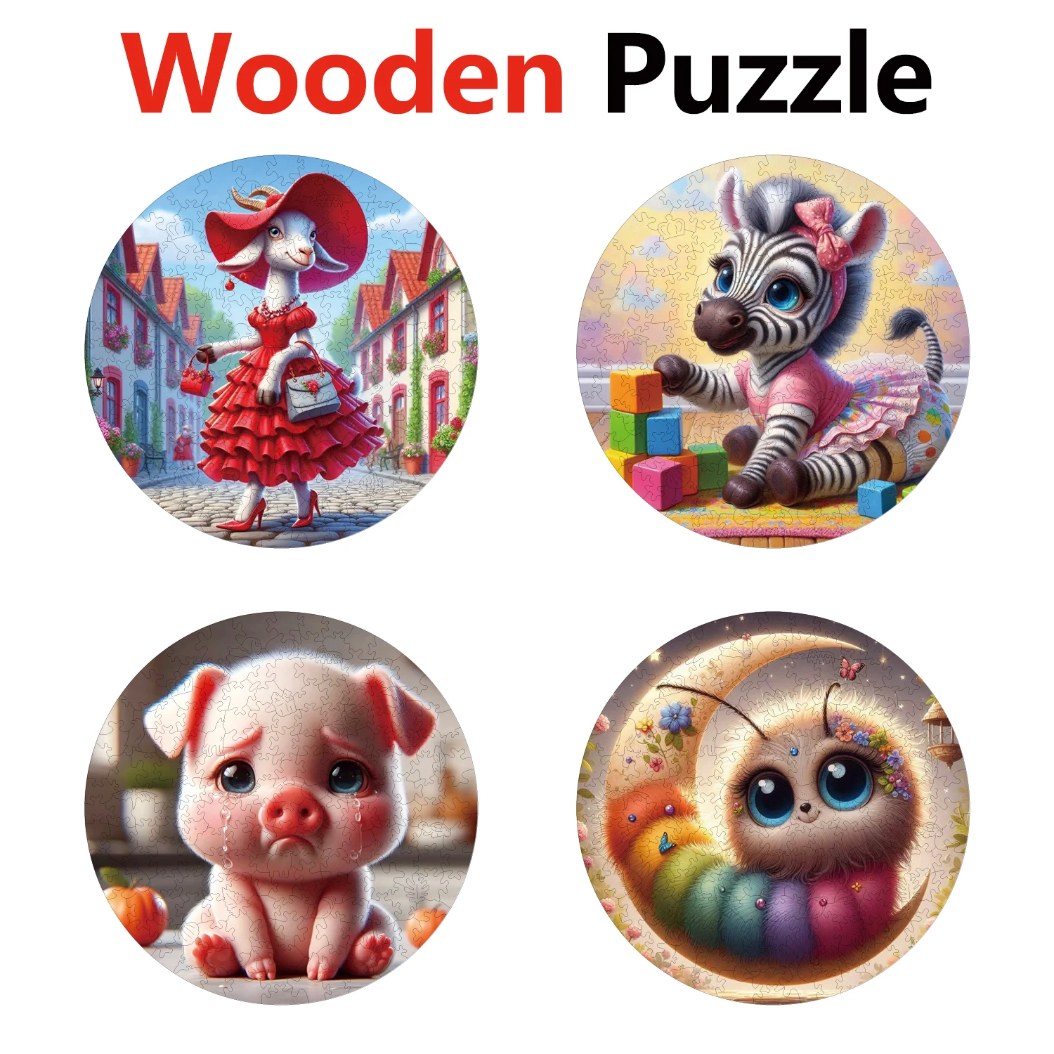 

YPAN Fox Snake Turtle Beauty Animal Puzzles Unique Shape High Quality Jigsaw Puzzle Wooden Puzzle Best Gift For Child