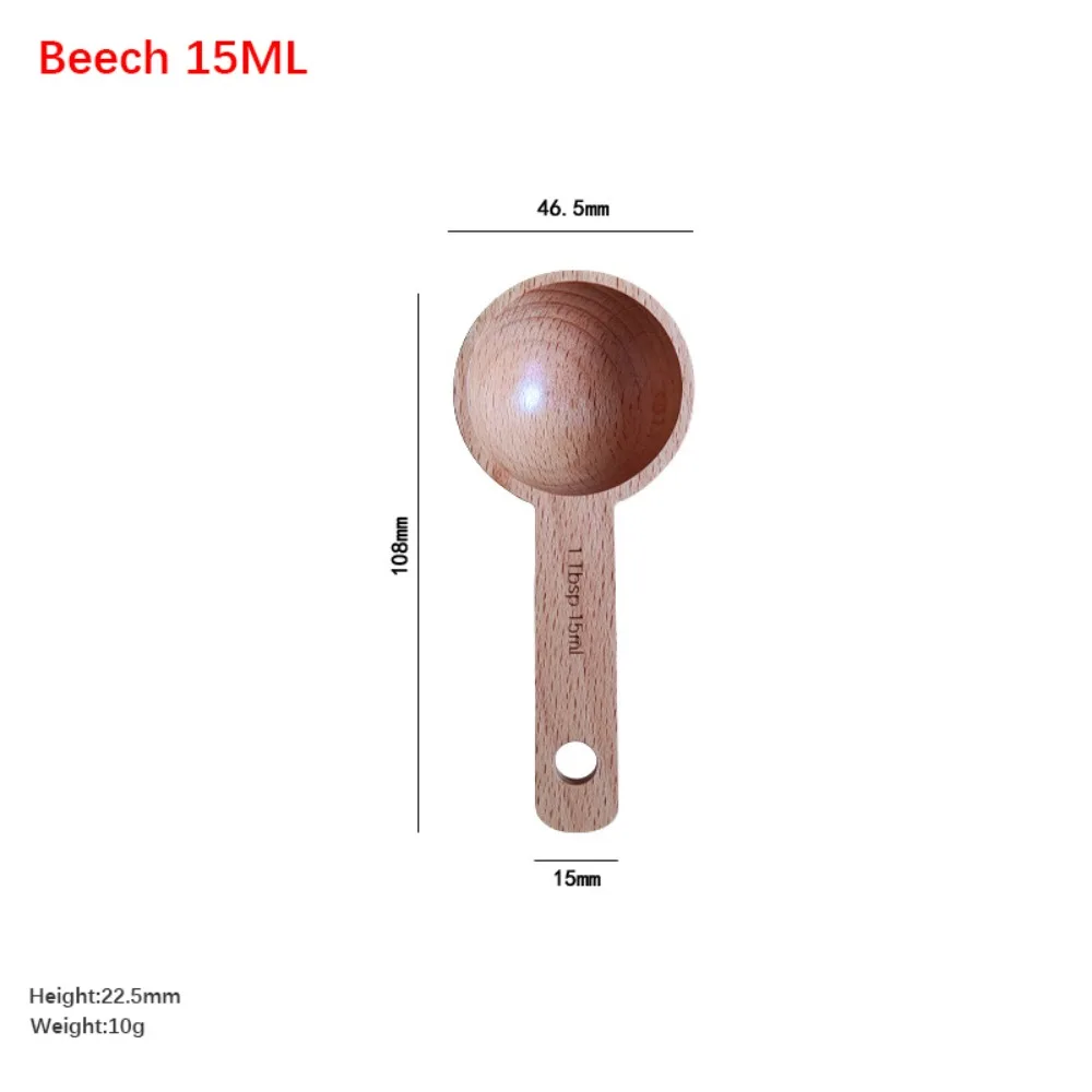 Beech/Walnut Wooden Measuring Spoon 7.5/10/15/20/30/45ML Multipurpose Kitchen Soup Spoons Coffee Tea Sugar Spice Spoon Tea