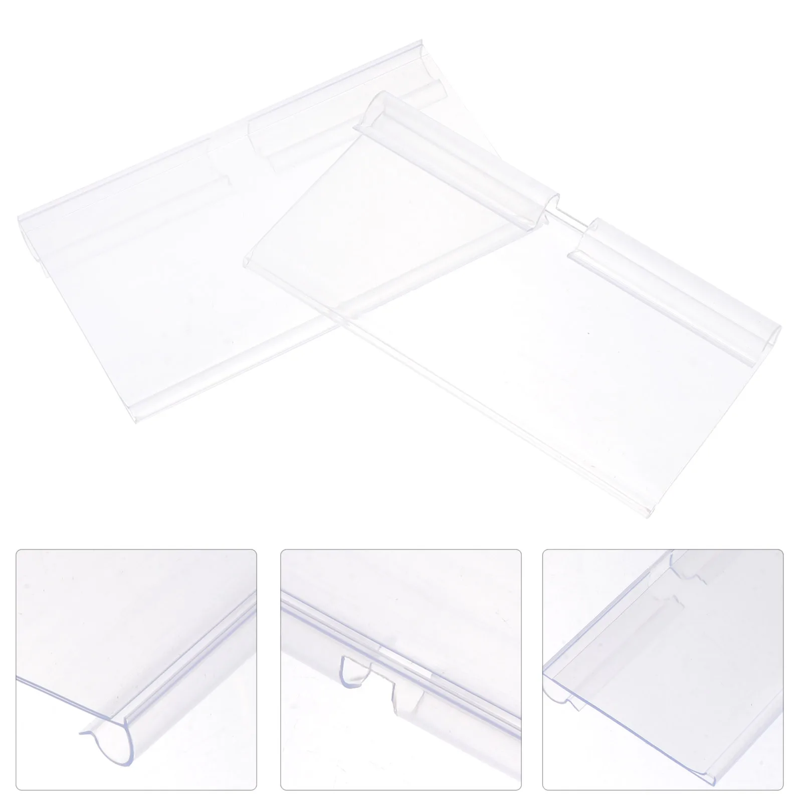 

100 Pcs Display Stand Supermarket Label Holder Pvc Clear Plastic Labels Holders