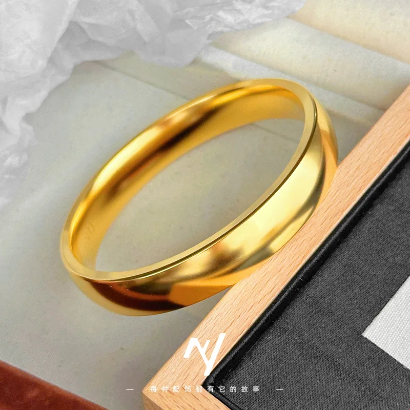 

Роскошный браслет из чистого золота 24 карата 9999, древний наследие, простое кольцо с капюшоном, браслет из шин, 12 н, утолщенный женский браслет с открытой спиной