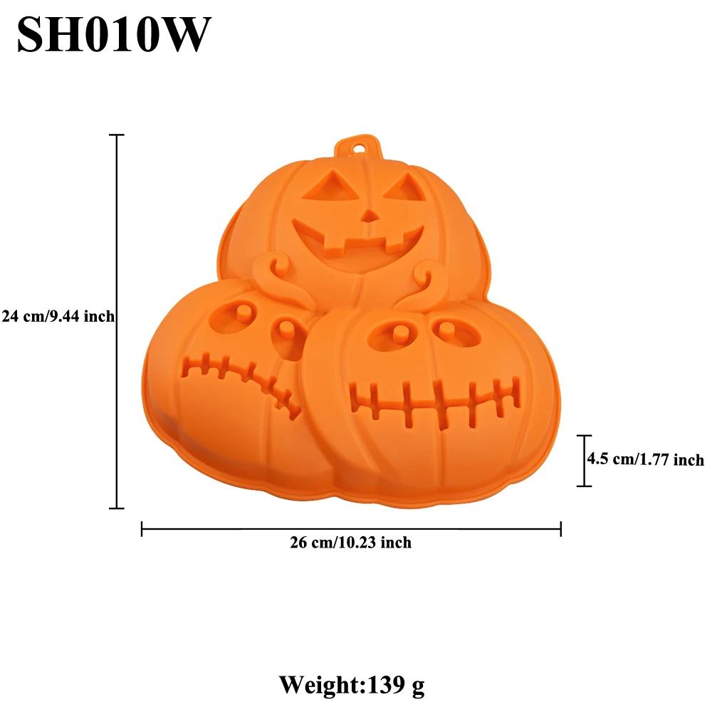 Halloween Silicone Candy Mold Pumpkin Ghost Skull Design Food Grade Silicone Chocolate Mould Ice Cube Tray Fondant Craft Tools view 5