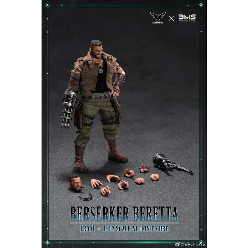 Brotoys 1:12 Scale Anime Action Figure - Movable Doll Series Barret Wallace Cloth Clothing Toy Model Ornament Gift for Boys