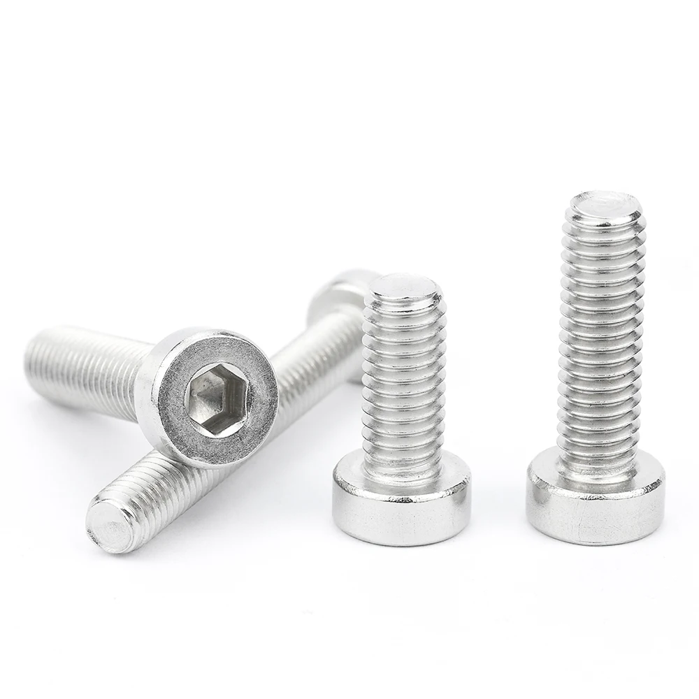 Hex Hexagon Socket Thin Head Cap Screws with Low Head M2 M3 M4 M5 M6 M8 M10 Stainless Steel Low Profile Head Allen Bolt DIN7984