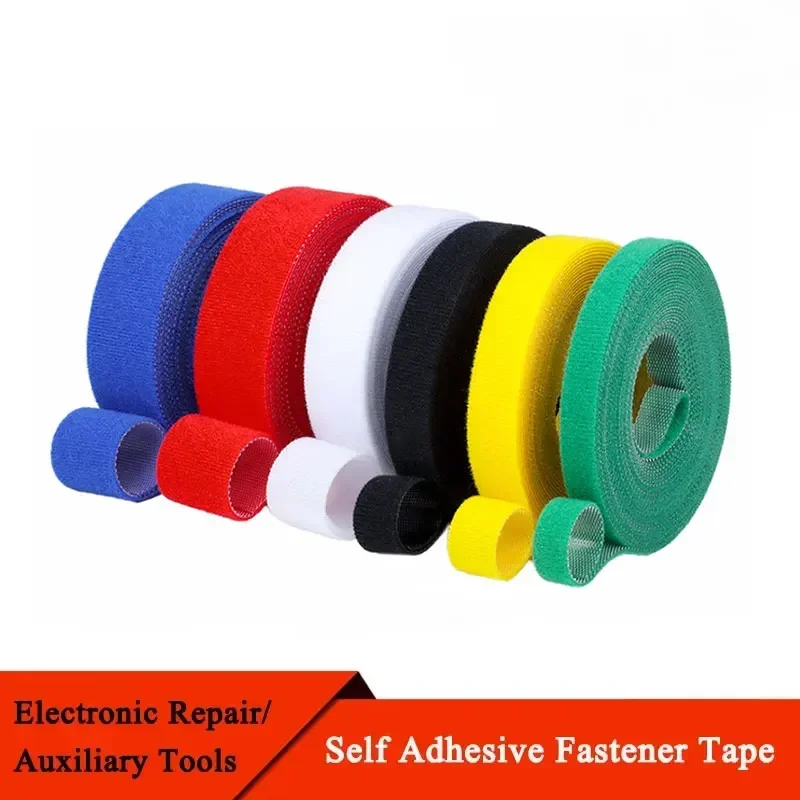 10mmx5M Cable Ties Reusable Loop Bundle Self Adhesive Fastener DIY Accessories Nylon Strap Organizer Clip Wire Holder Management