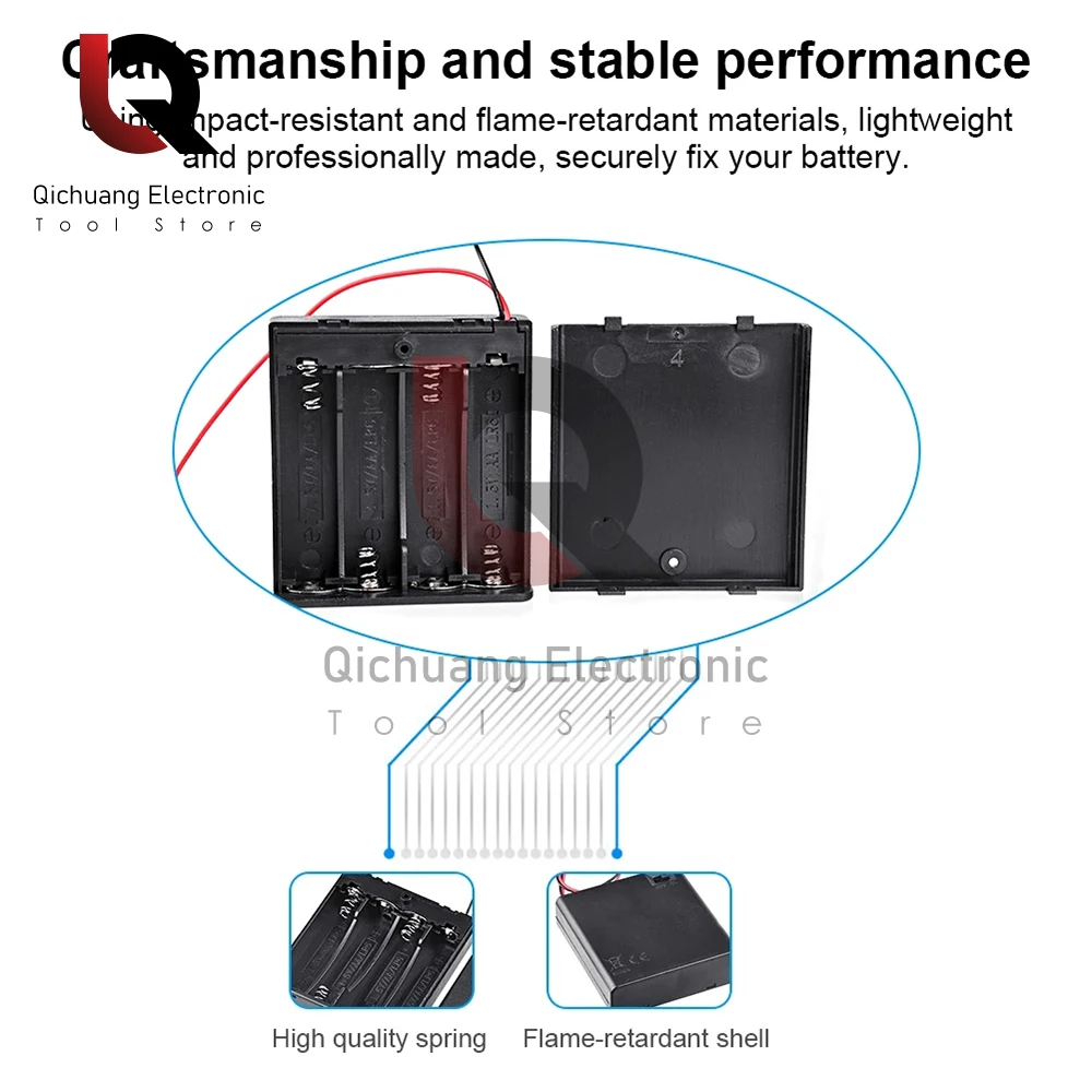 High quality DIY battery box 2 3 4 Slots AA AAA Batteries Container With Switch&Cover for 18650 AA Black Battery Storage Case