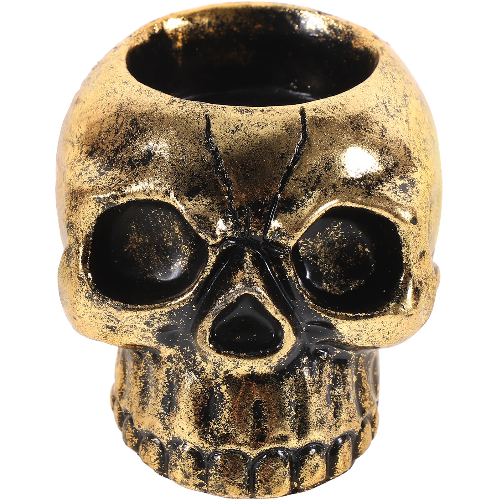 

Decorative Skull Candlestick Resin Craft Halloween Party Scary Atmosphere Desktop Holders Retro Heat Resistant