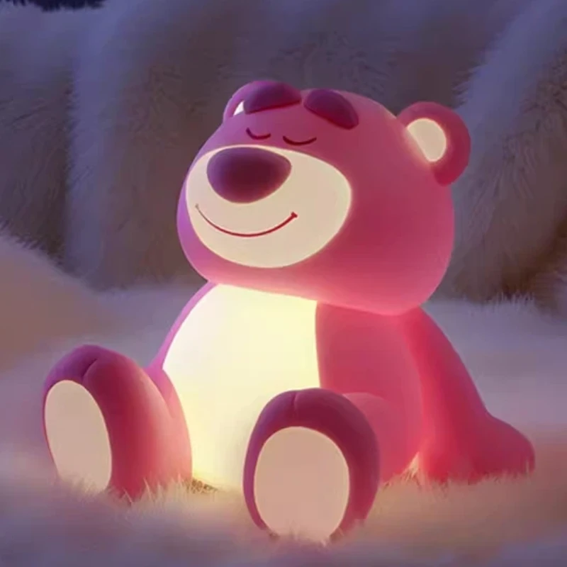 

Лотсо Клубничный Медведь Ночник Фигурка Декор Pat Лампа Светящаяся Прикроватная Тумбочка Для Спальни Лампа для Детей