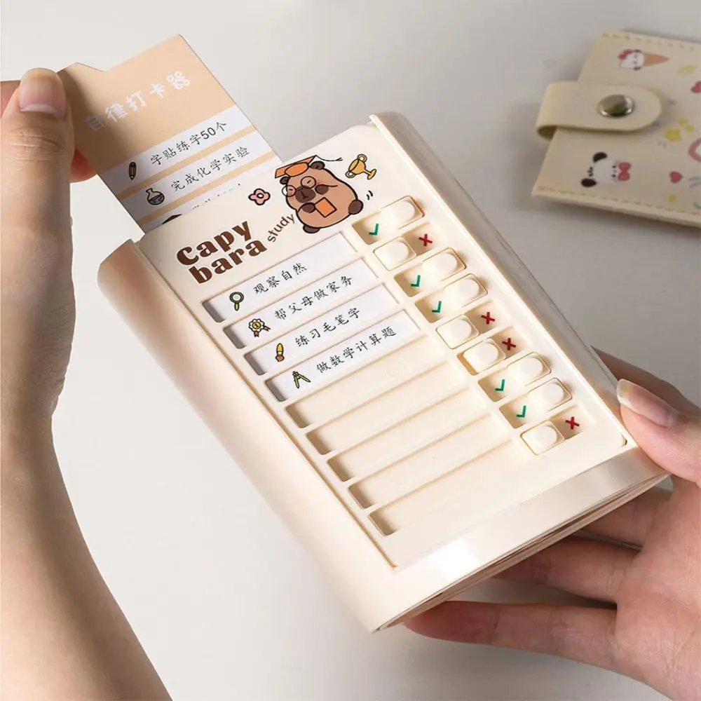 Self-discipline Punch 360° Rotating Pen Holder Schedule Memo Plastic Makeup Brush Holder Large-capacity Chores Checklist